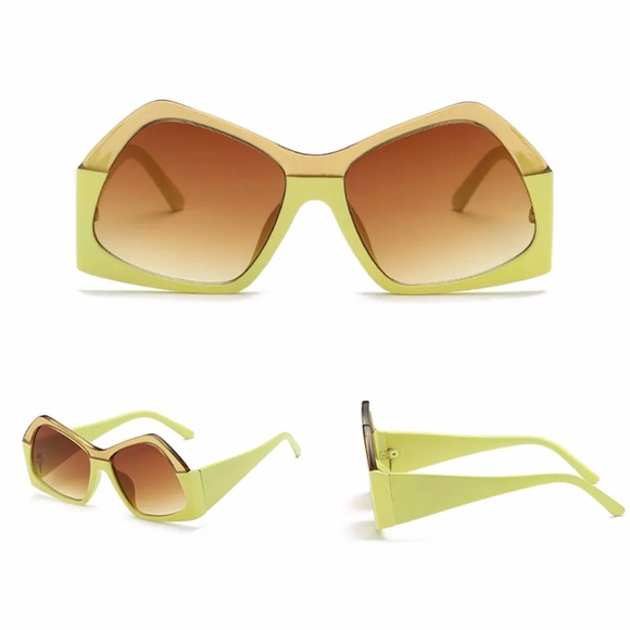 Crowned in Royalty Accessories - 3 for $32 “Octagon” Lime & Bronze Sunnies